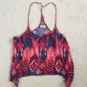 GARAGE Pink and Blue Printed Racerback Tank